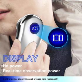 New Mini Rechargeable Electric Shaver Waterproof Travel Compact Electric Portable Shaver Men's Household Shaver Beard Trimmer (Color: Blue)