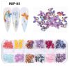 1 box of popular Christmas and Halloween three-dimensional nail art sticker ornaments;  flower and butterfly design nail art ornaments